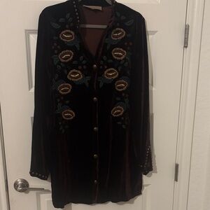 Double D Ranch Chocolate Velvet Tunic Jacket/ dress